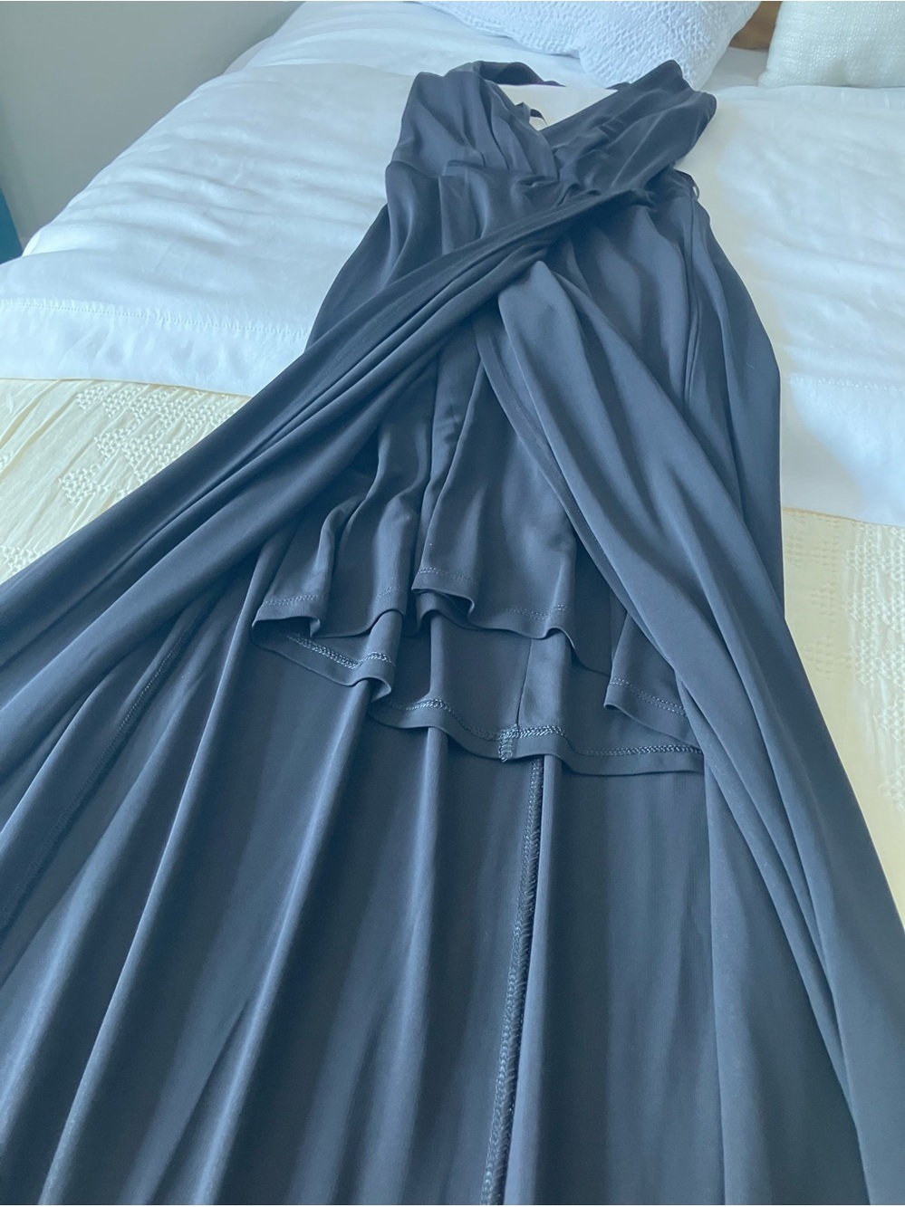 WHBM Black Halter Sleek Maxi Dress Size 6 - Picture 10 of 15